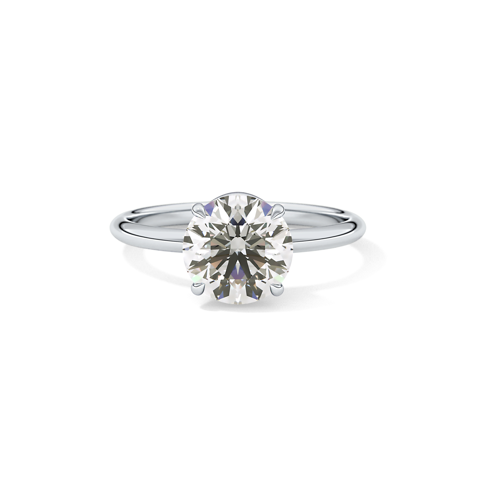 Round Solitaire Lab Grown Diamond Engagement Ring