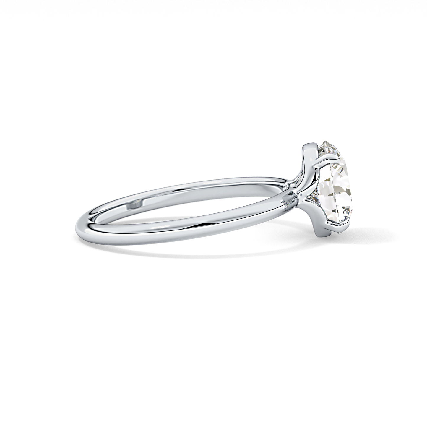 Round Solitaire Lab Grown Diamond Engagement Ring