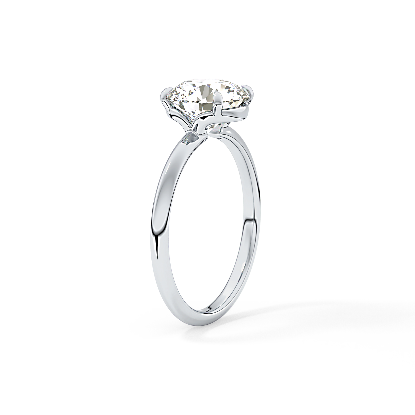 Round Solitaire Lab Grown Diamond Engagement Ring