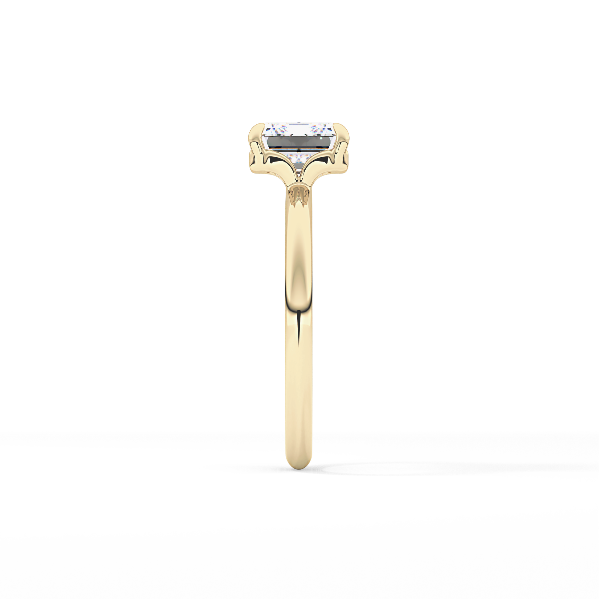 East West Emerald Solitaire Lab Grown Diamond Engagement Ring
