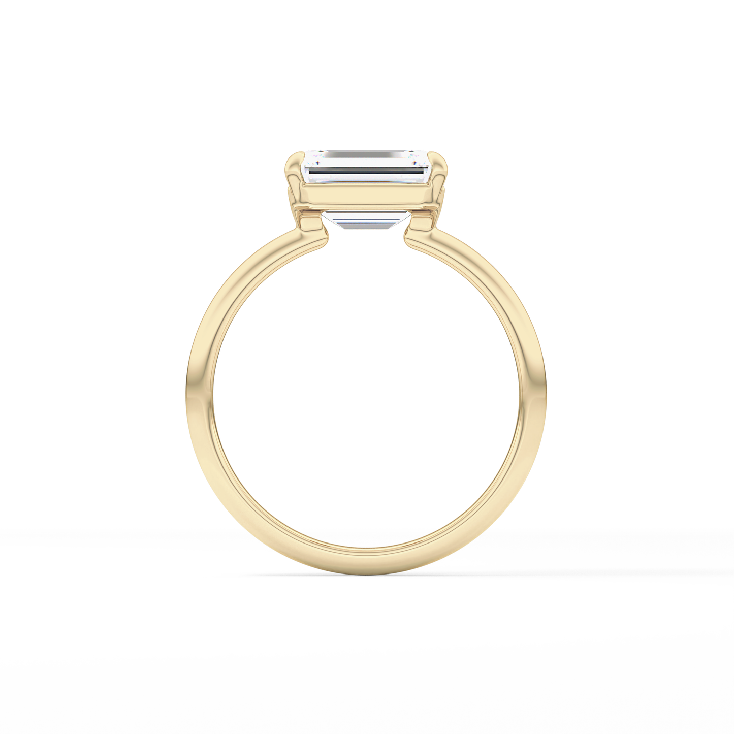 East West Emerald Solitaire Lab Grown Diamond Engagement Ring
