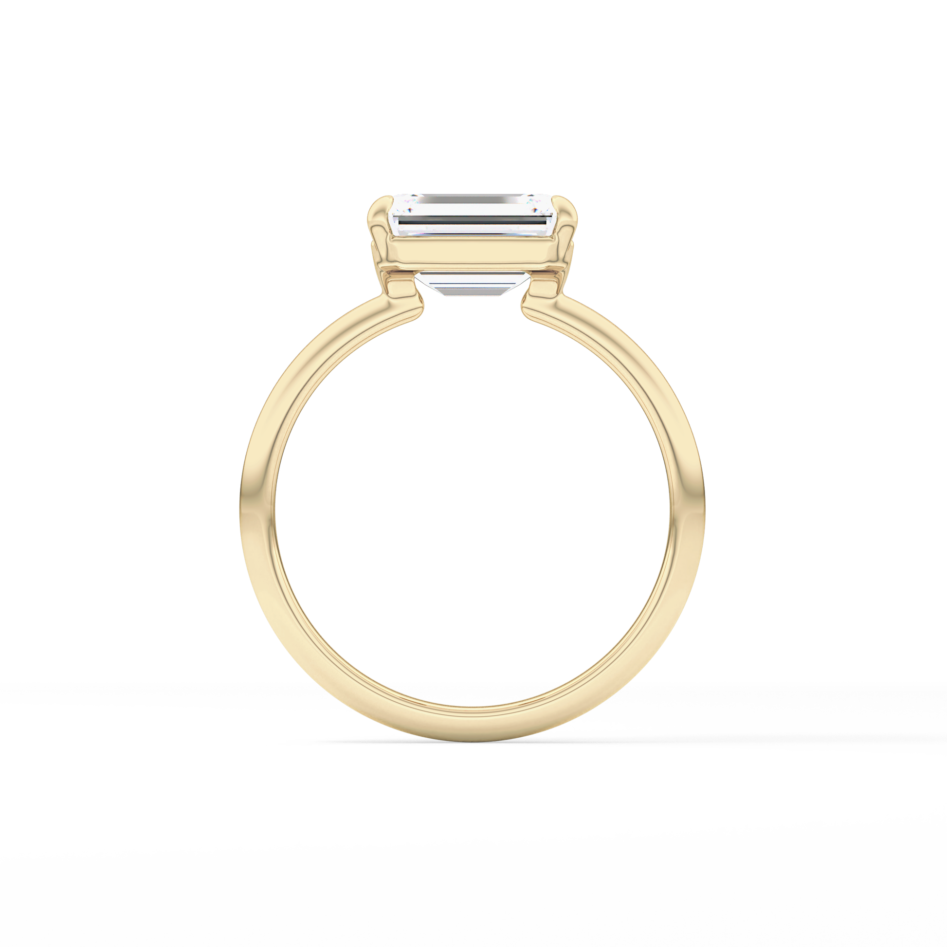 East West Emerald Solitaire Lab Grown Diamond Engagement Ring