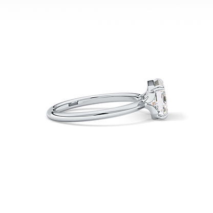 East West Emerald Solitaire Lab Grown Diamond Engagement Ring