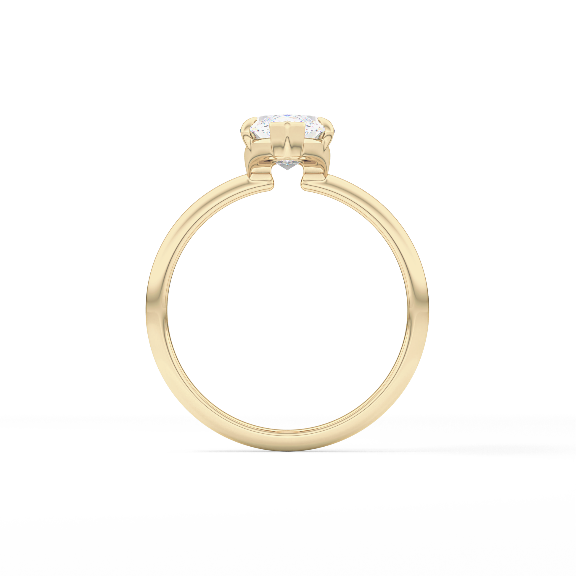 Oval Solitaire Bezel Lab Grown Diamond Engagement Ring