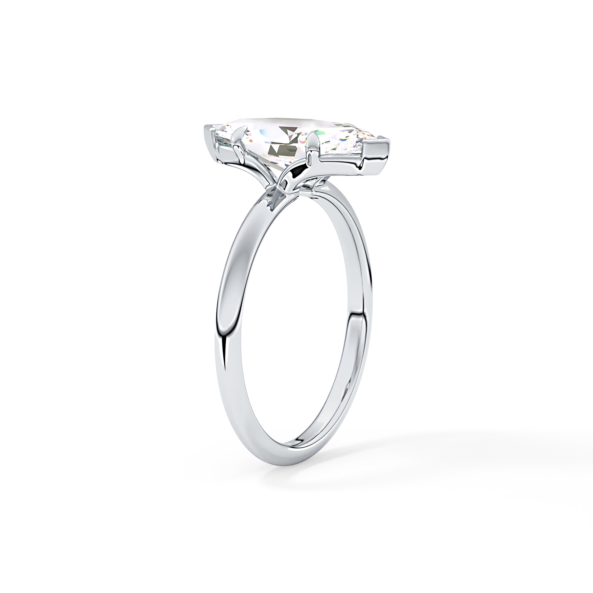 Oval Solitaire Bezel Lab Grown Diamond Engagement Ring