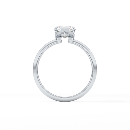 Oval Solitaire Bezel Lab Grown Diamond Engagement Ring