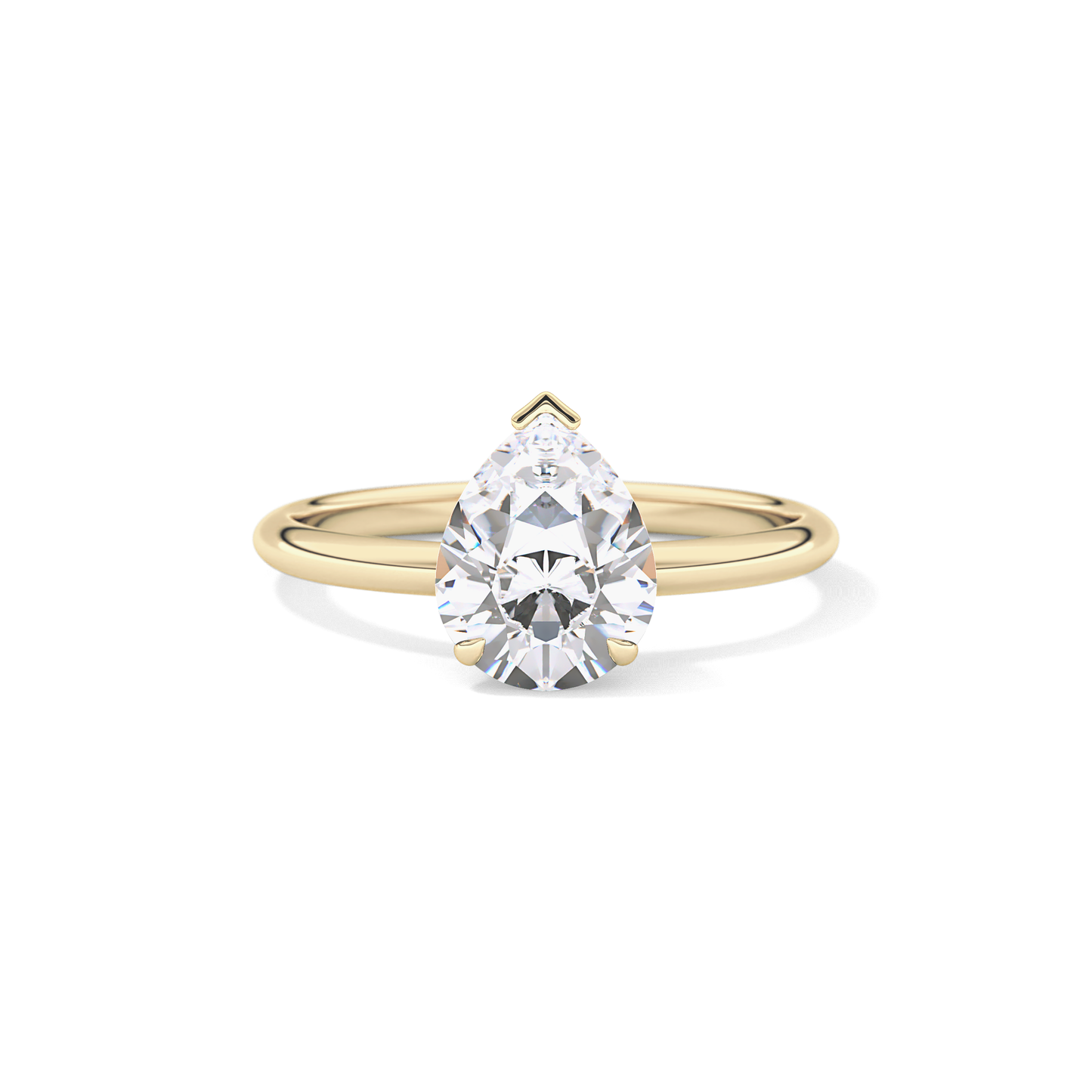 Pear Solitaire Lab Grown Diamond Engagement Ring