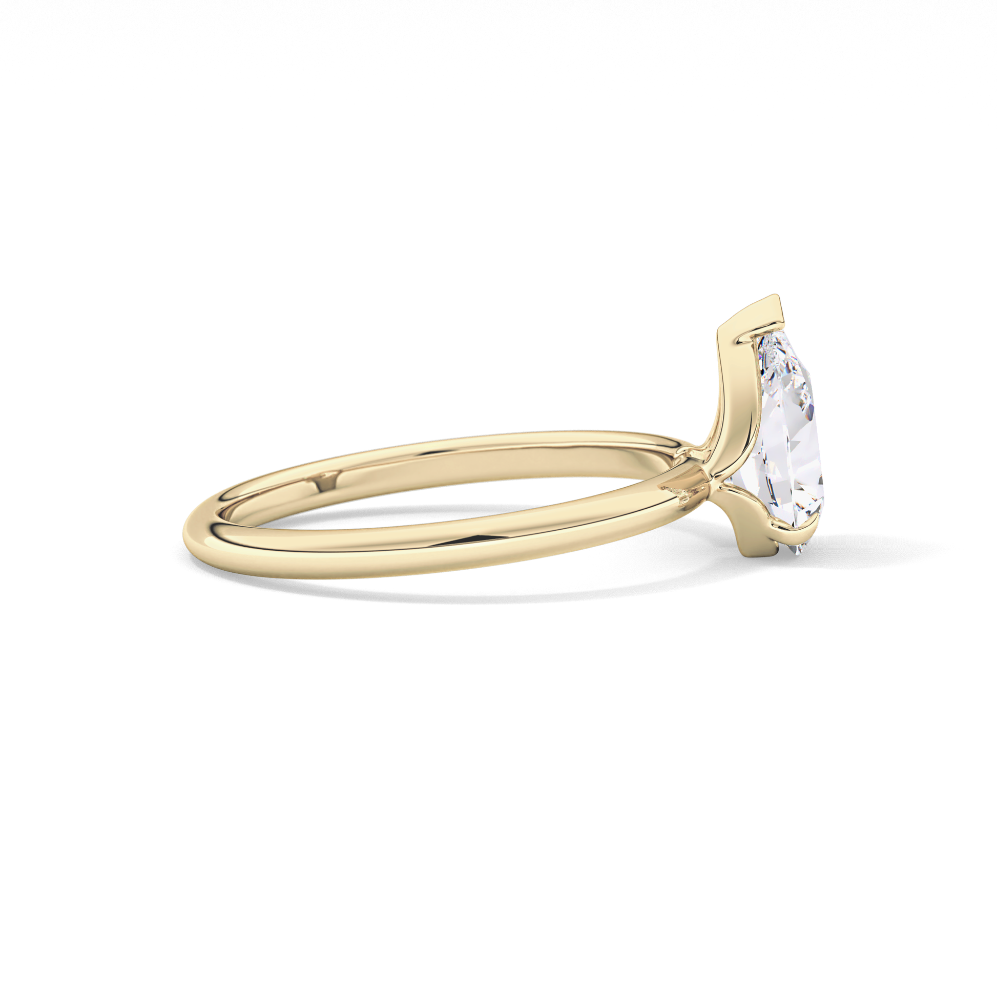 Pear Solitaire Lab Grown Diamond Engagement Ring