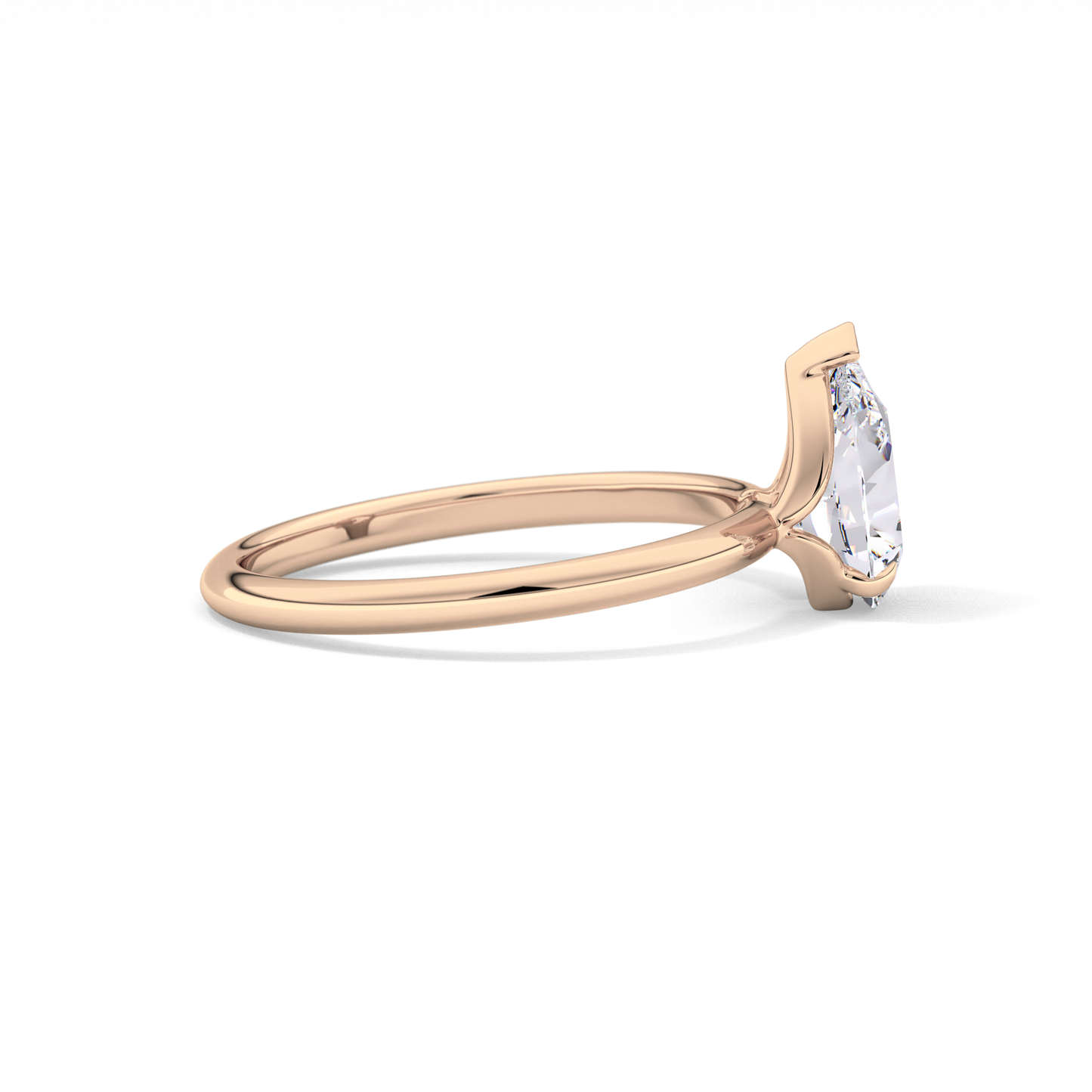 Pear Solitaire Lab Grown Diamond Engagement Ring