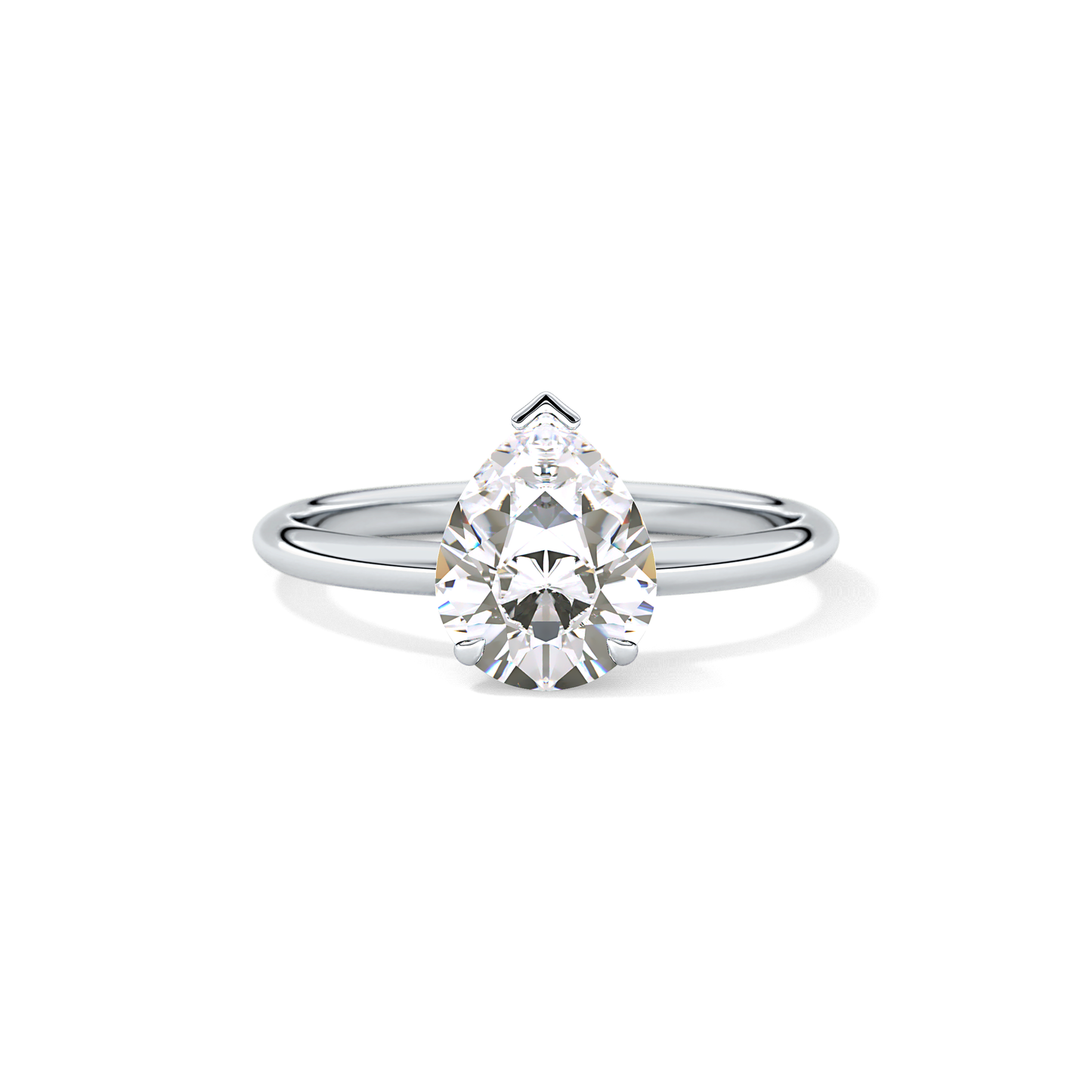 Pear Solitaire Lab Grown Diamond Engagement Ring