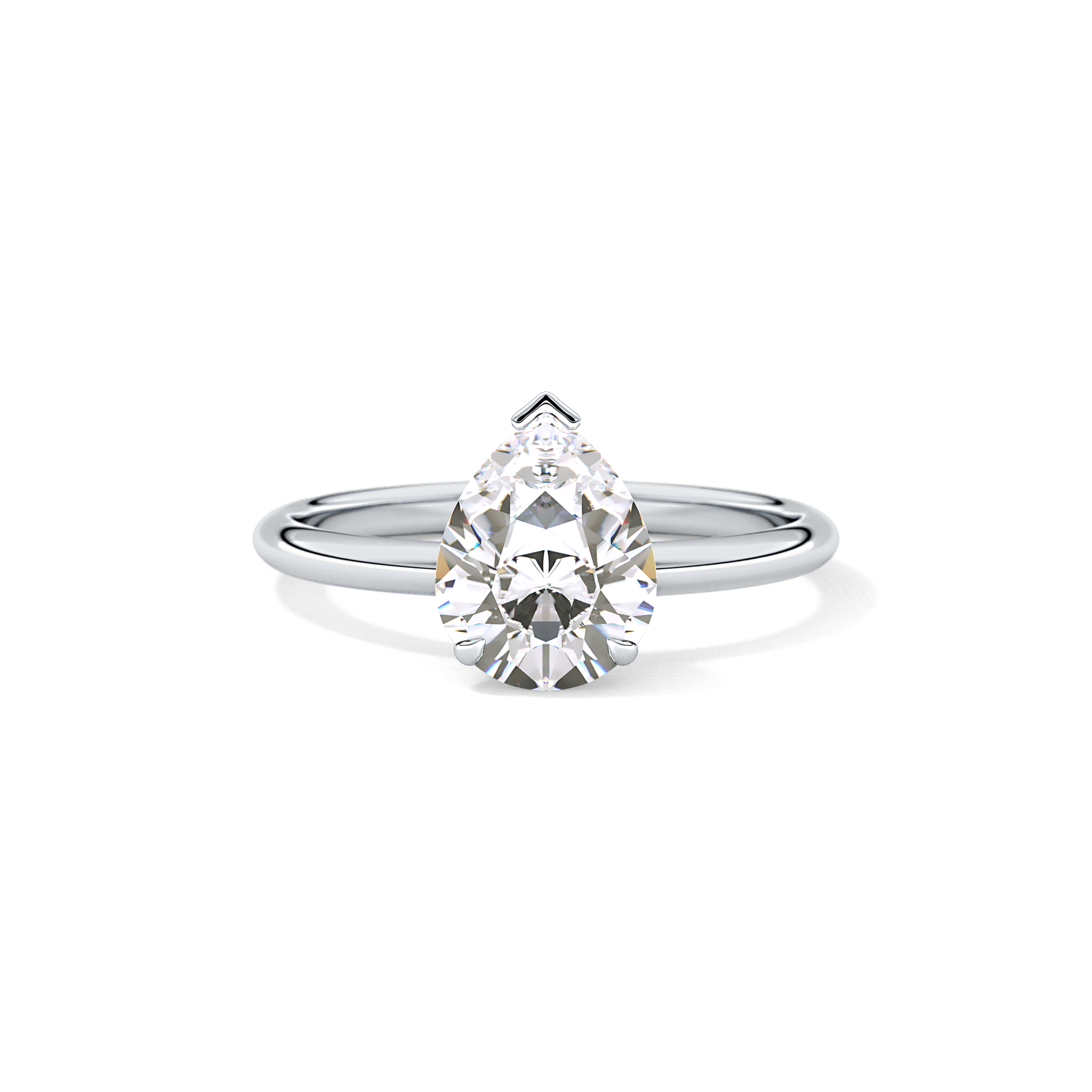Pear Solitaire Lab Grown Diamond Engagement Ring
