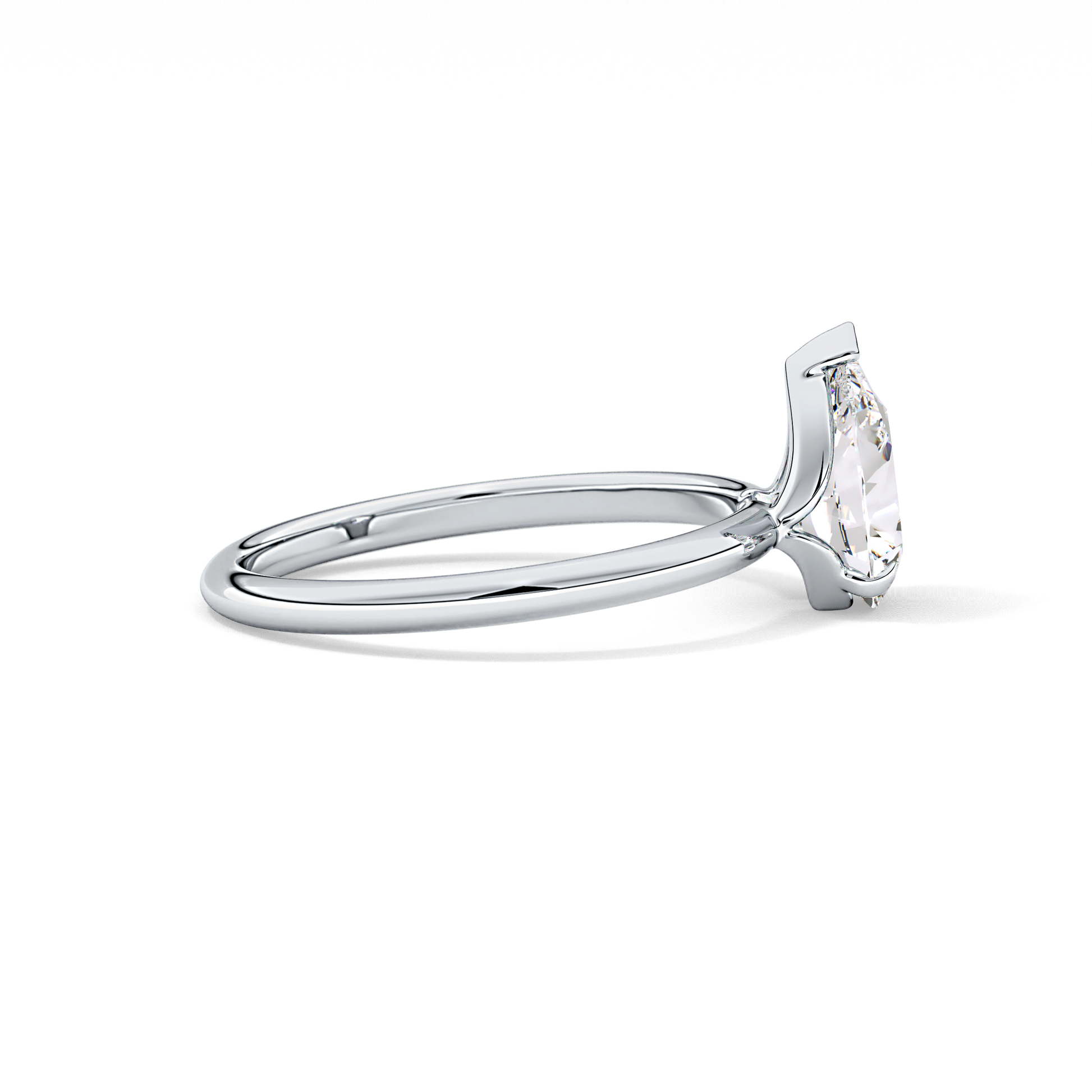 Pear Solitaire Lab Grown Diamond Engagement Ring