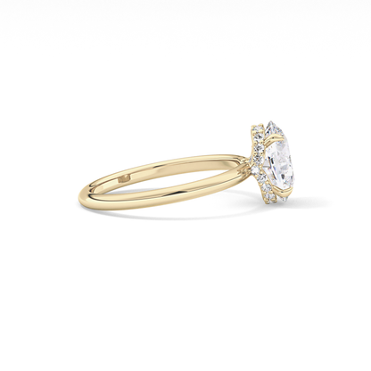 Oval Hidden Halo Lab Grown Diamond Engagement Ring