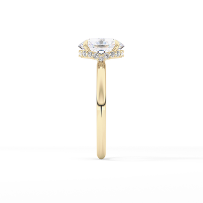 Oval Hidden Halo Lab Grown Diamond Engagement Ring