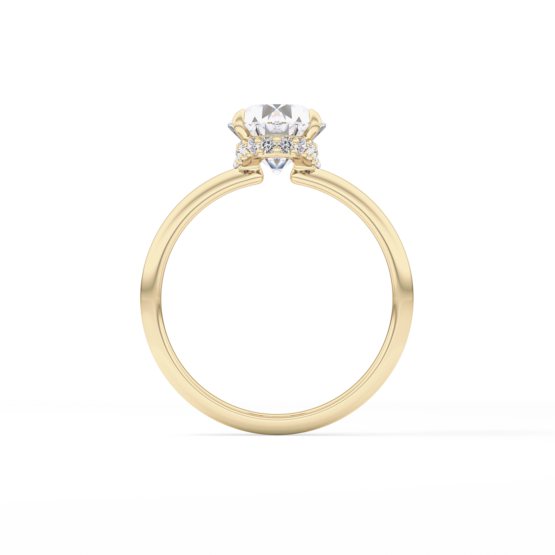 Oval Hidden Halo Lab Grown Diamond Engagement Ring