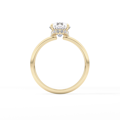 Oval Hidden Halo Lab Grown Diamond Engagement Ring