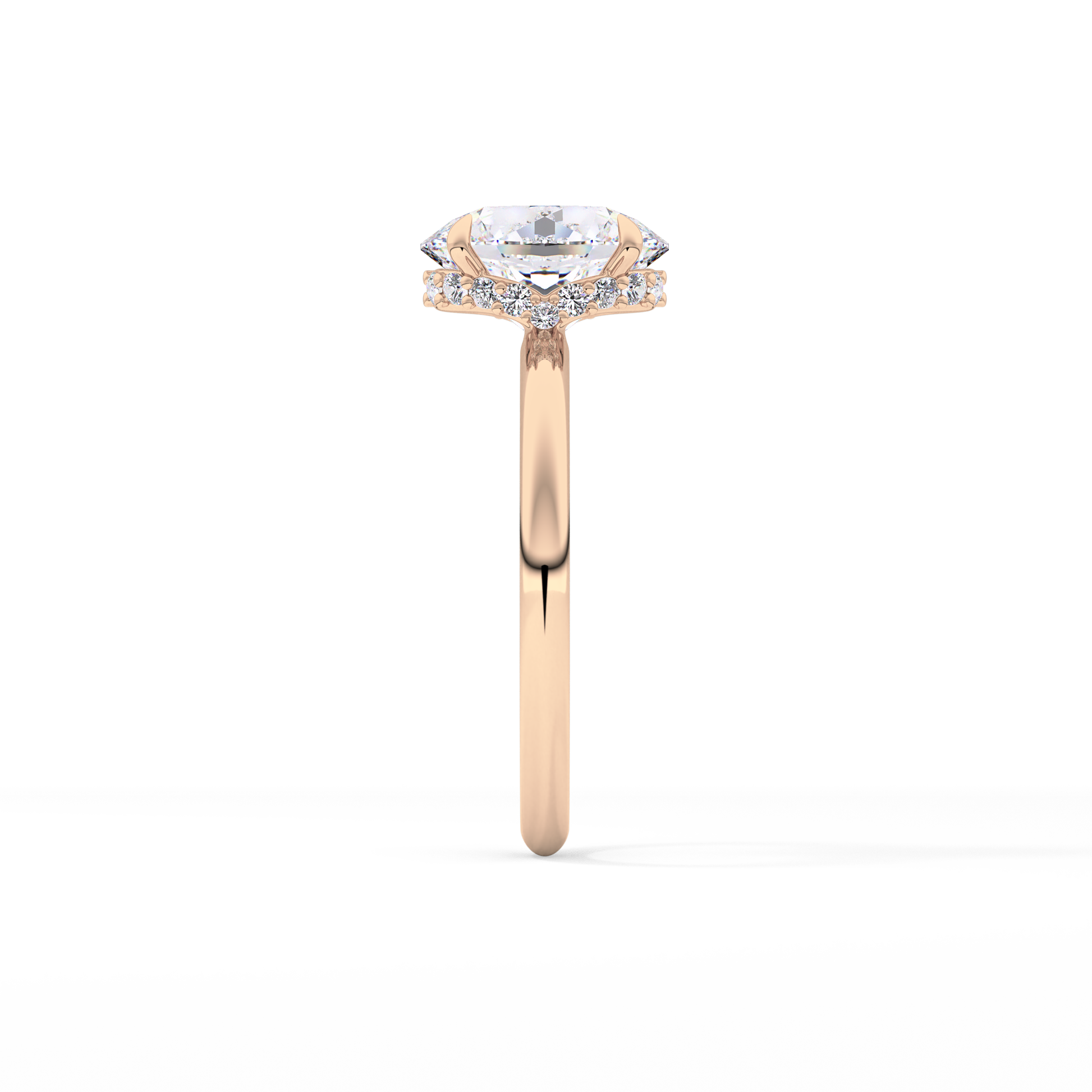 Oval Hidden Halo Lab Grown Diamond Engagement Ring