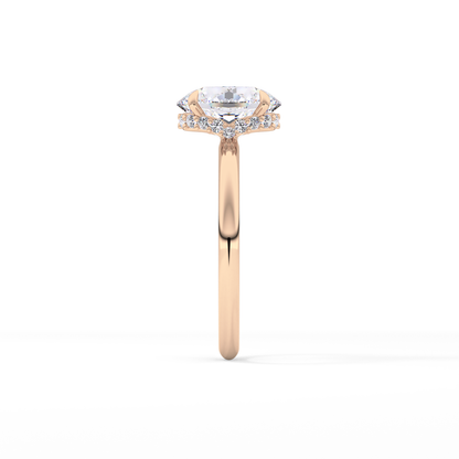 Oval Hidden Halo Lab Grown Diamond Engagement Ring