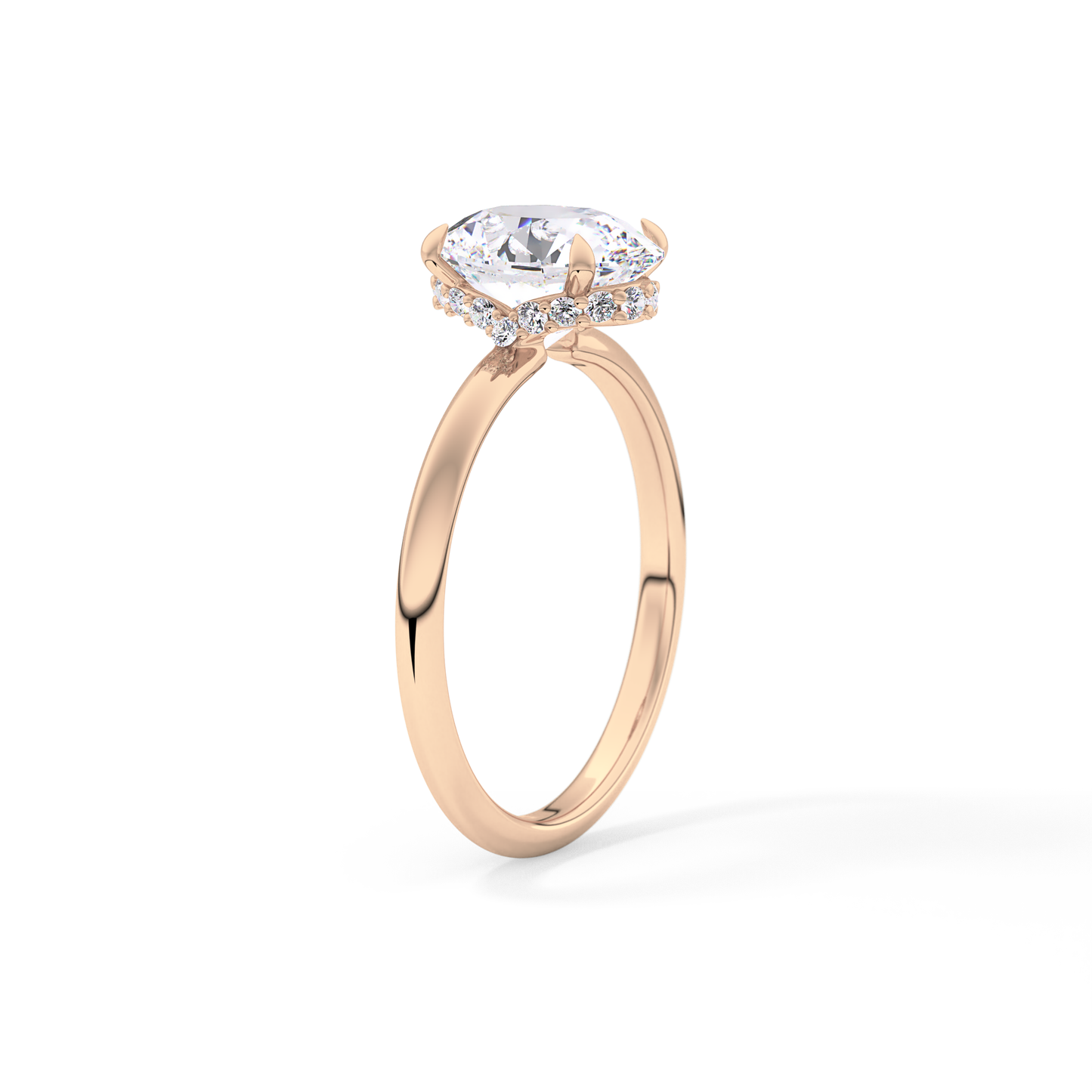Oval Hidden Halo Lab Grown Diamond Engagement Ring