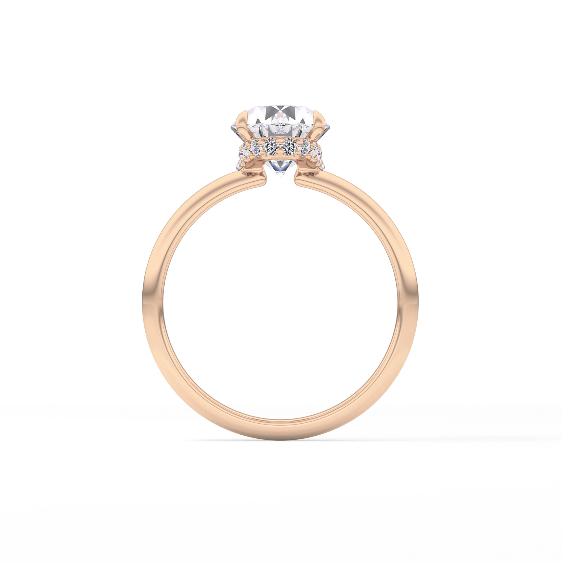 Oval Hidden Halo Lab Grown Diamond Engagement Ring