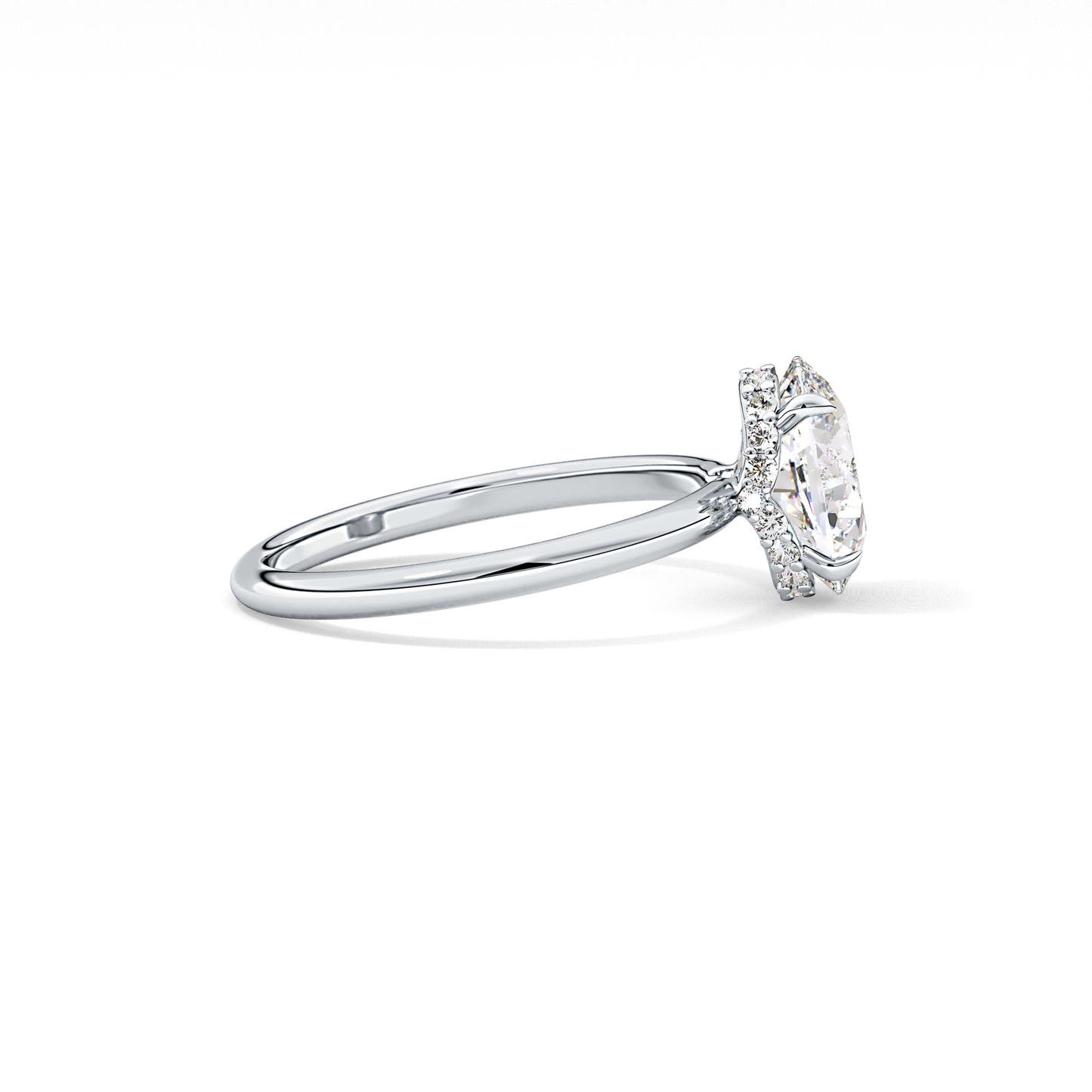 Oval Hidden Halo Lab Grown Diamond Engagement Ring
