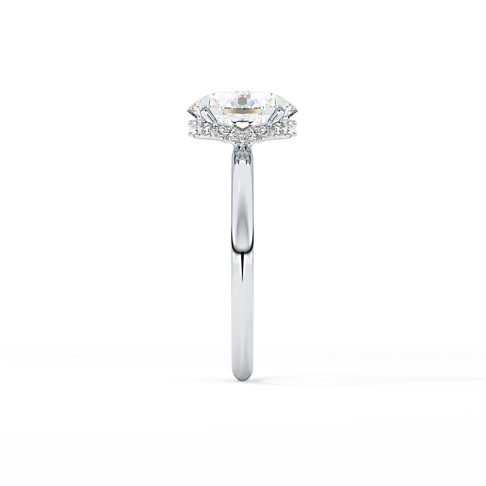 Oval Hidden Halo Lab Grown Diamond Engagement Ring