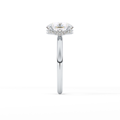 Oval Hidden Halo Lab Grown Diamond Engagement Ring