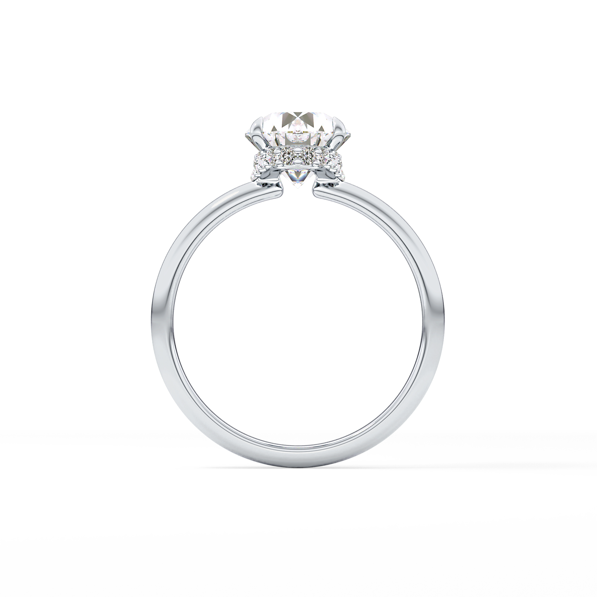 Oval Hidden Halo Lab Grown Diamond Engagement Ring