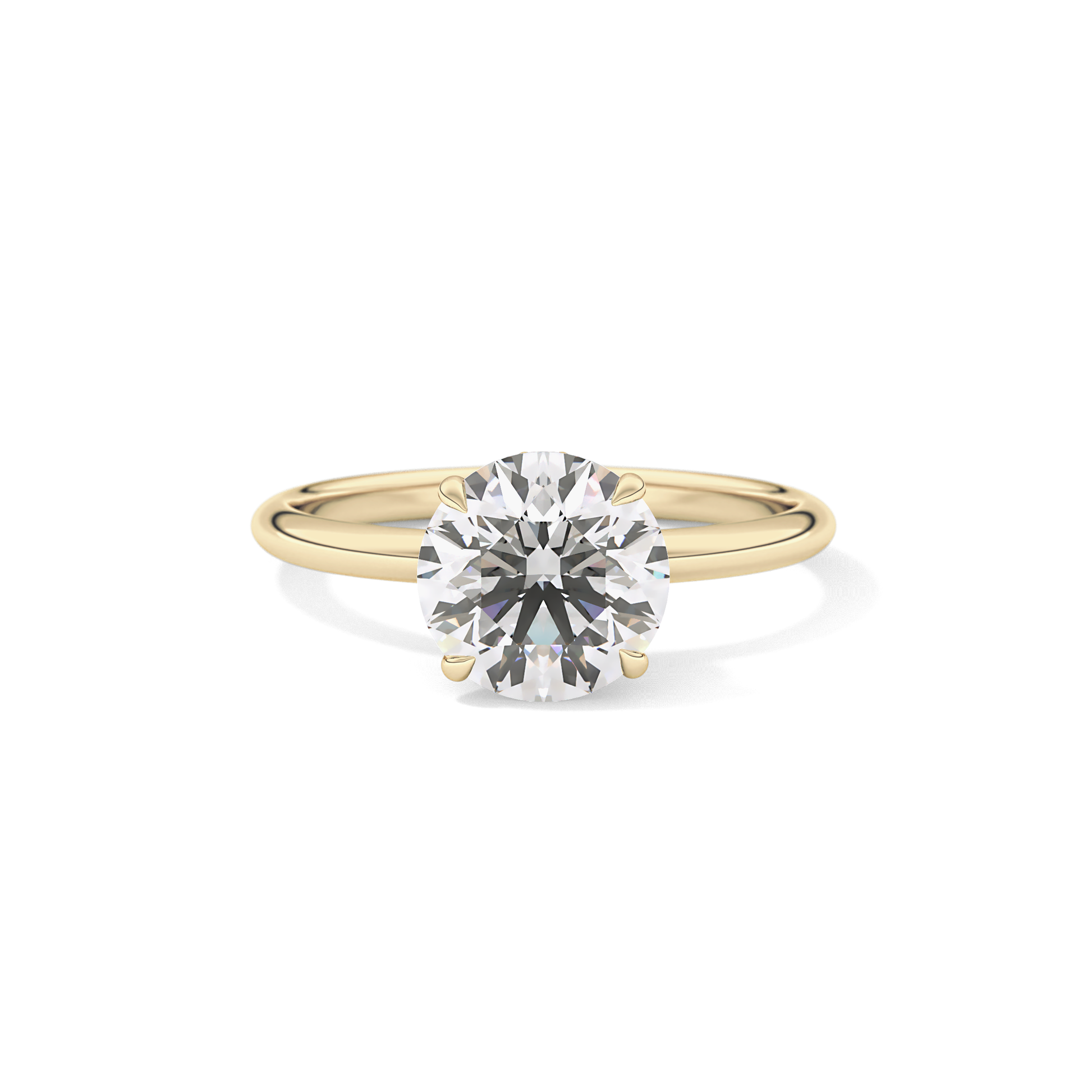 Round Hidden Halo Lab Grown Diamond Engagement Ring
