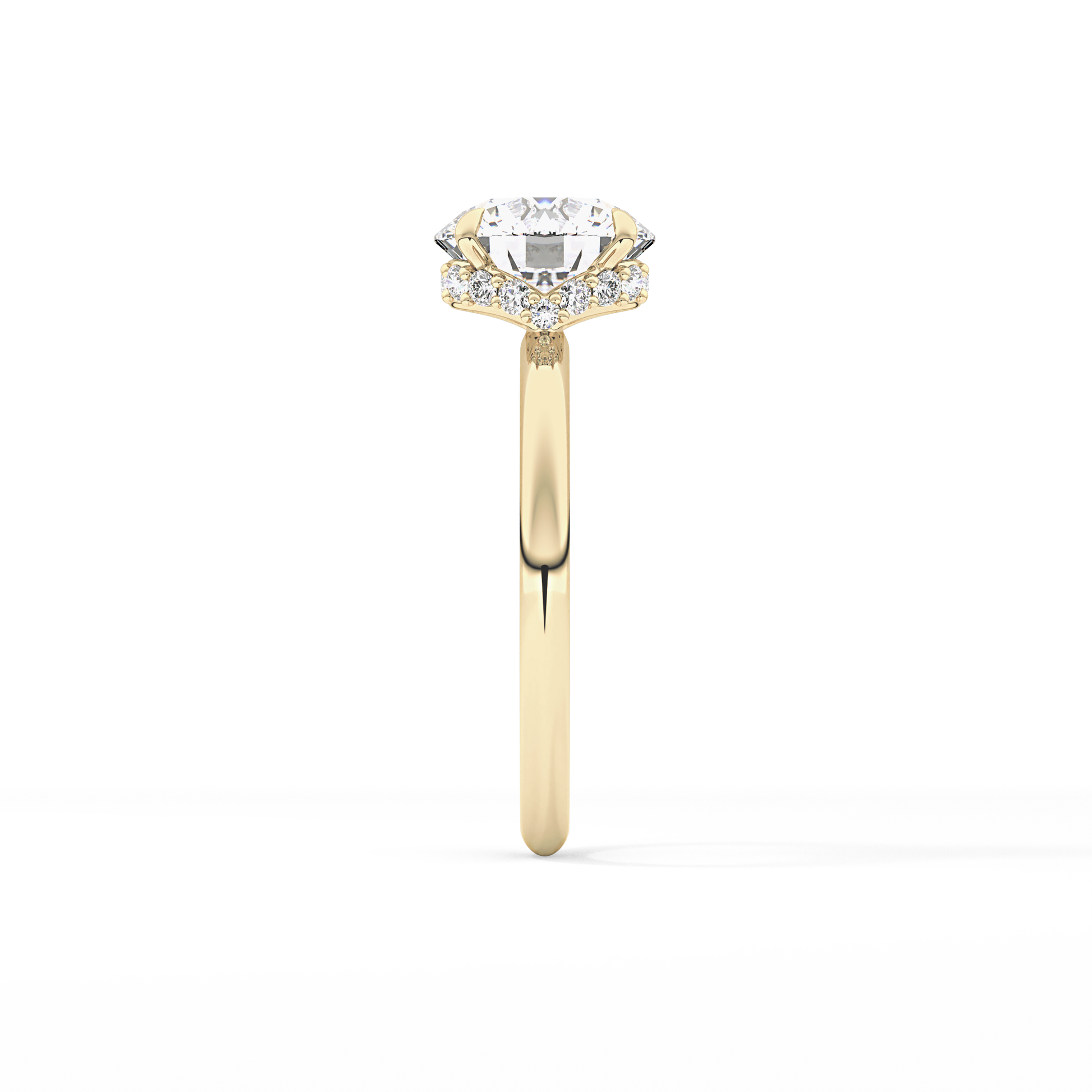 Round Hidden Halo Lab Grown Diamond Engagement Ring