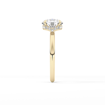 Round Hidden Halo Lab Grown Diamond Engagement Ring