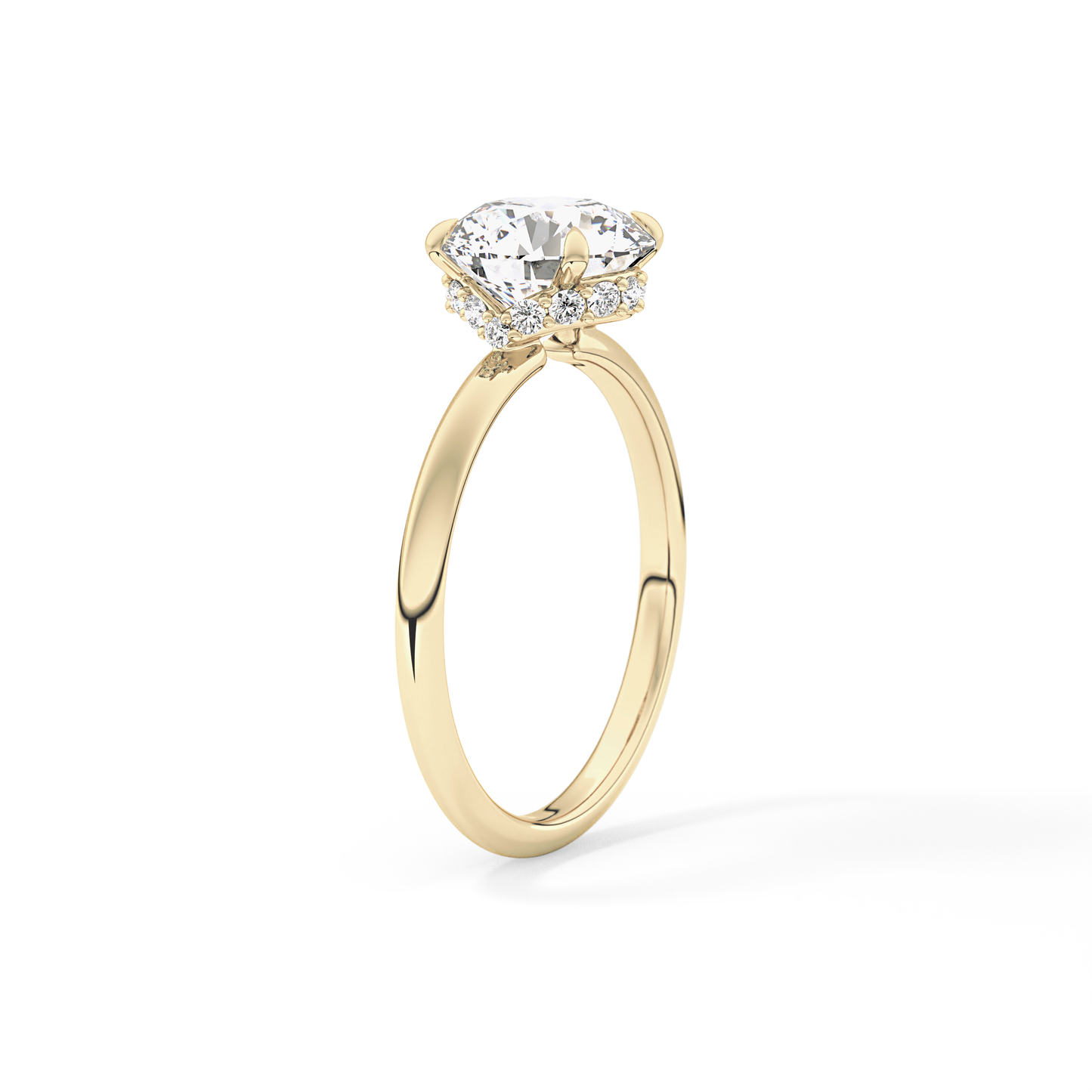 Round Hidden Halo Lab Grown Diamond Engagement Ring
