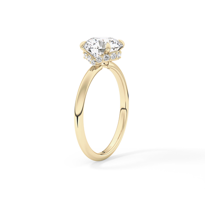 Round Hidden Halo Lab Grown Diamond Engagement Ring