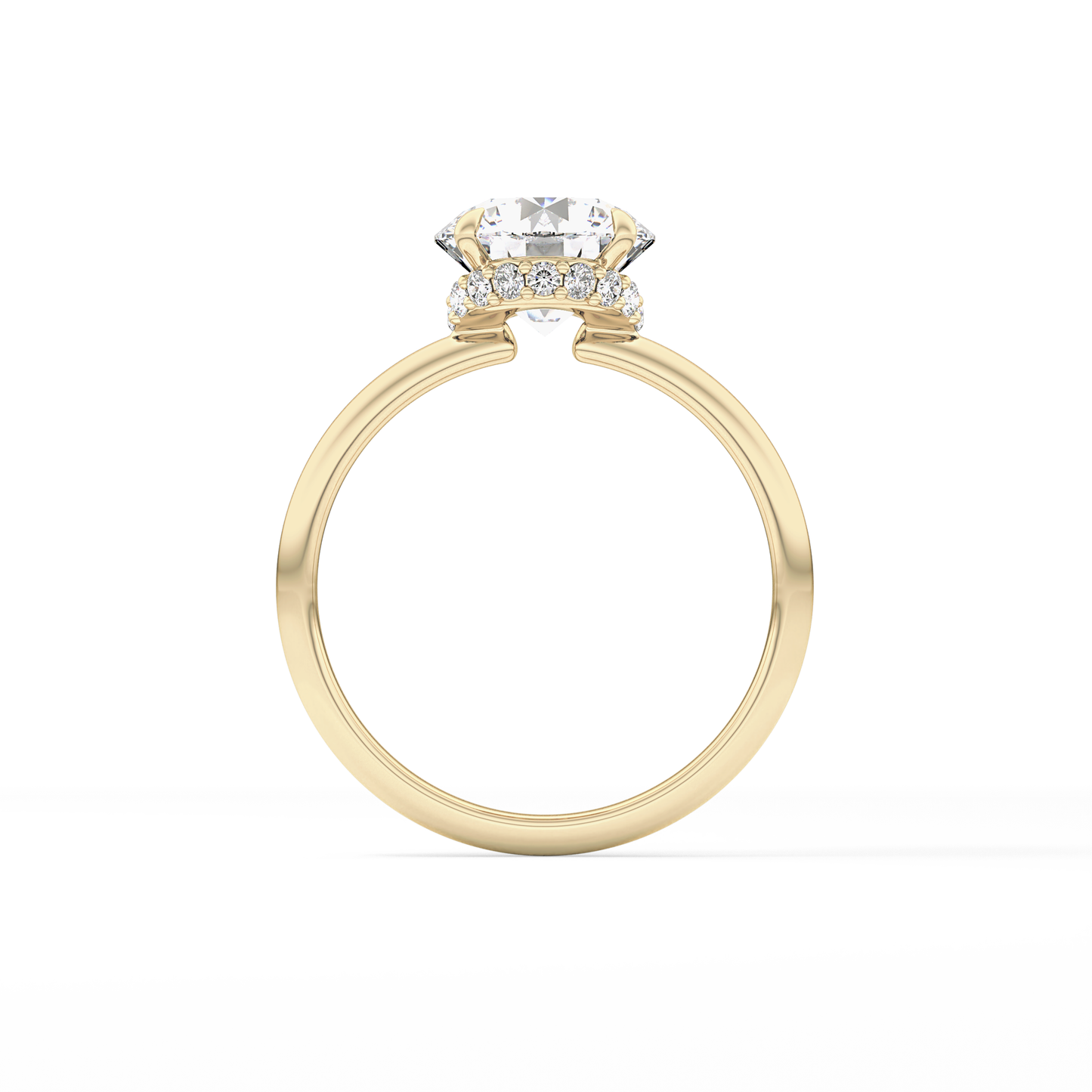 Round Hidden Halo Lab Grown Diamond Engagement Ring