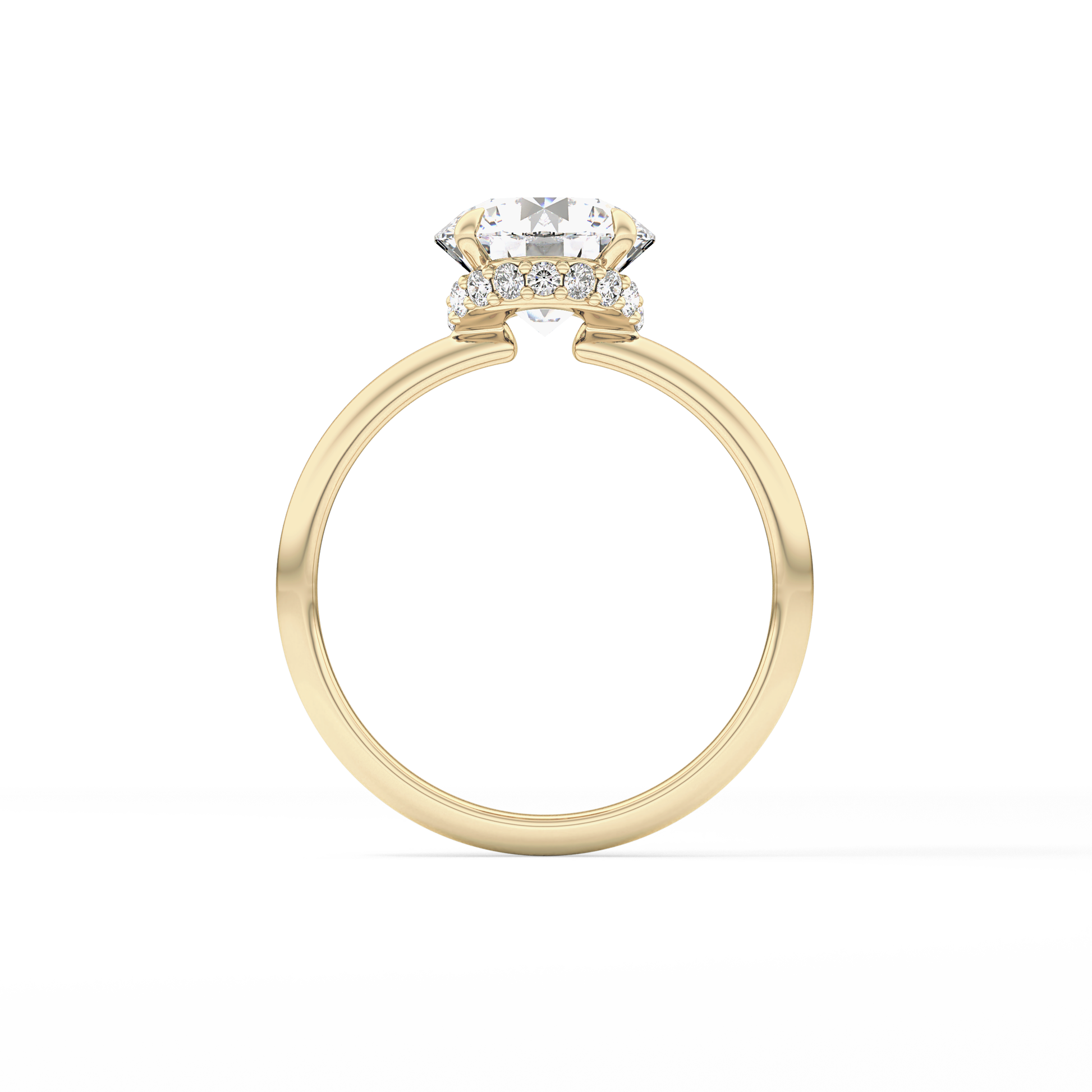 Round Hidden Halo Lab Grown Diamond Engagement Ring
