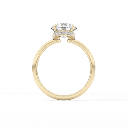 Round Hidden Halo Lab Grown Diamond Engagement Ring