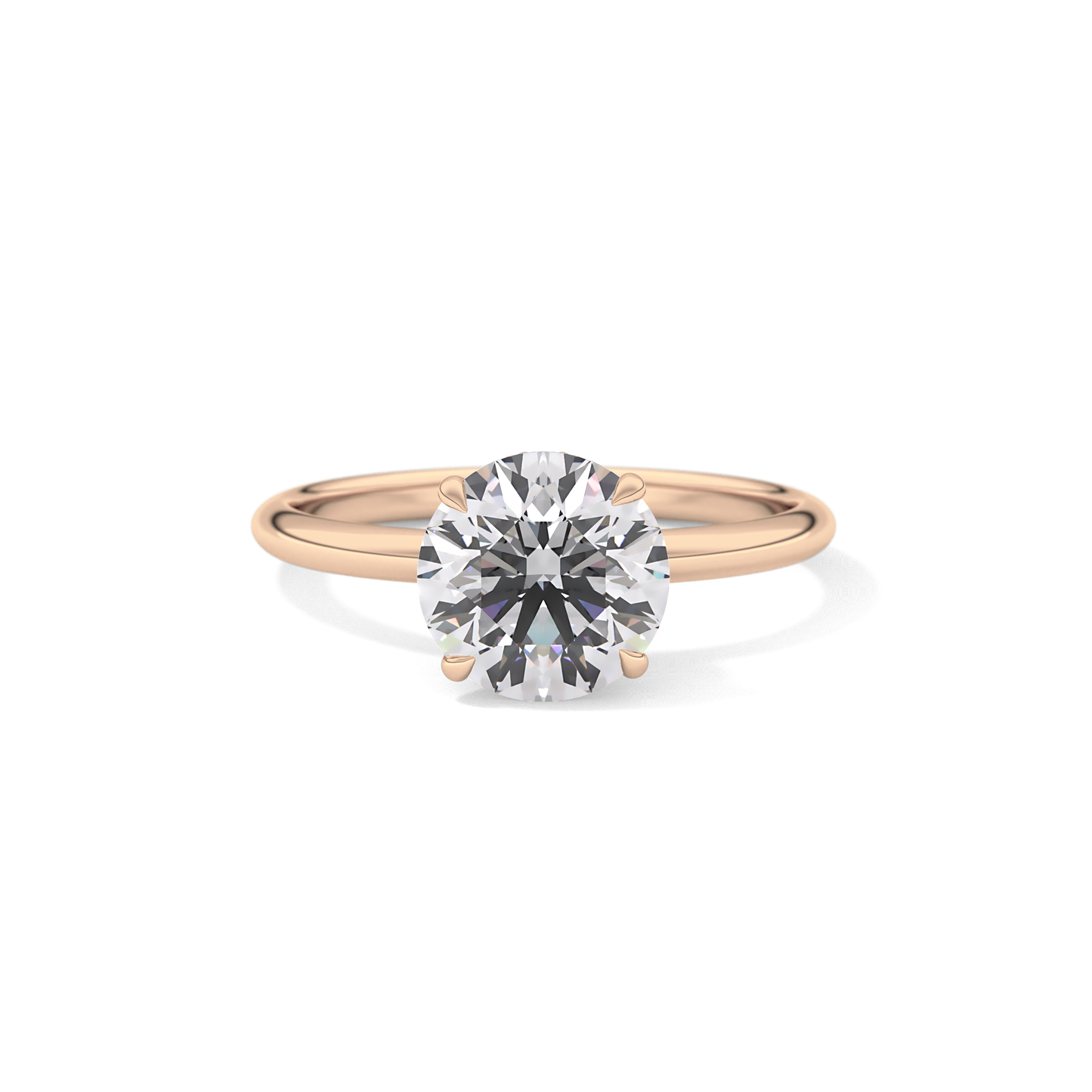 Round Hidden Halo Lab Grown Diamond Engagement Ring