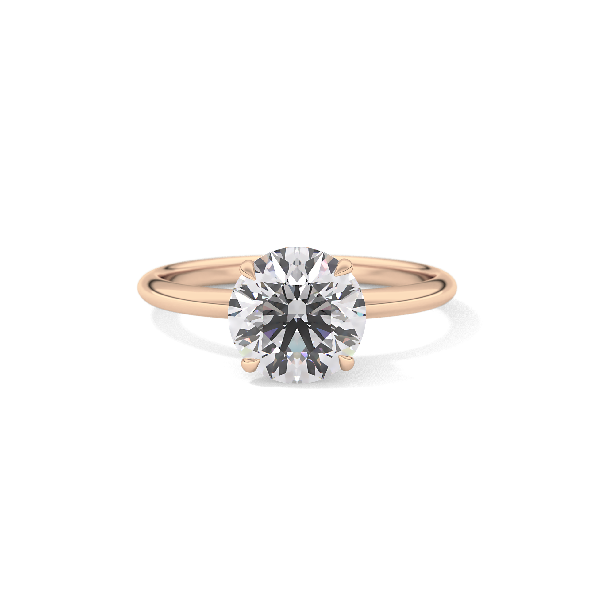 Round Hidden Halo Lab Grown Diamond Engagement Ring