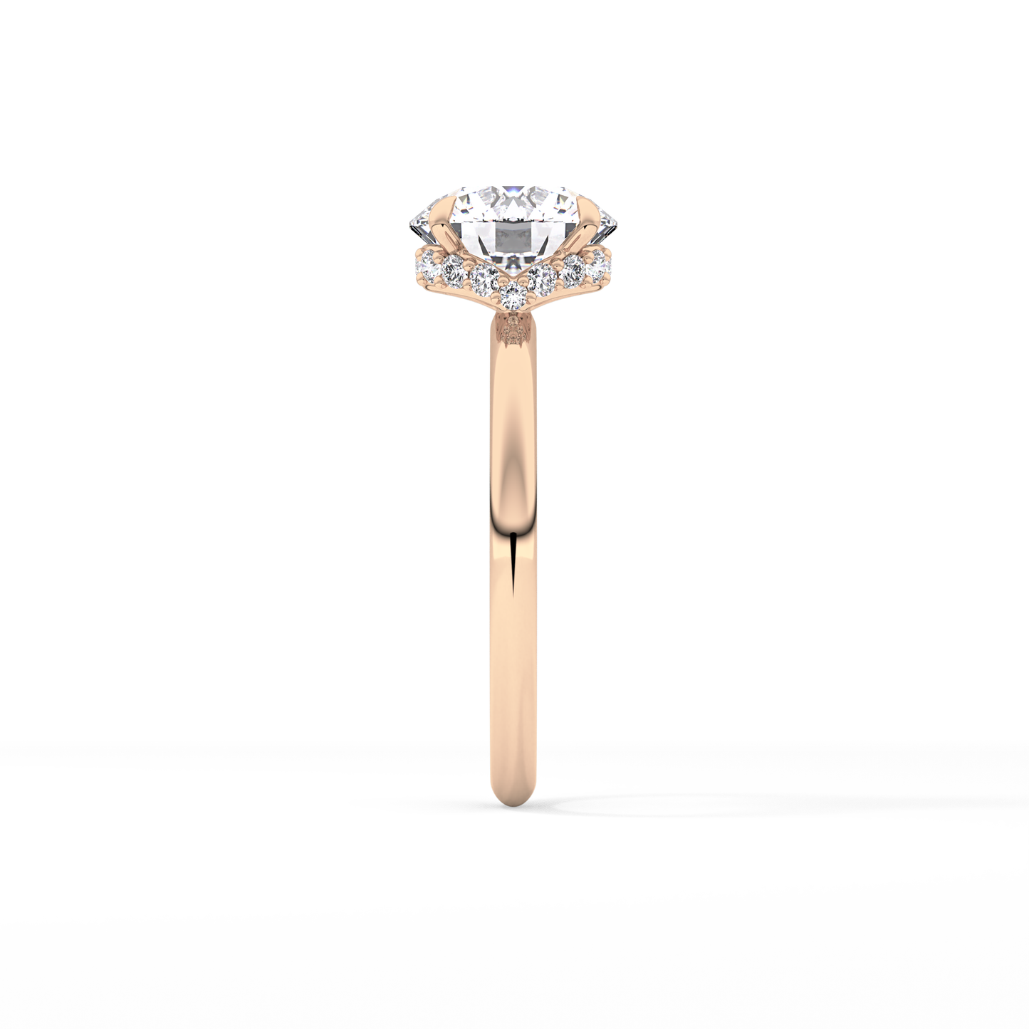 Round Hidden Halo Lab Grown Diamond Engagement Ring