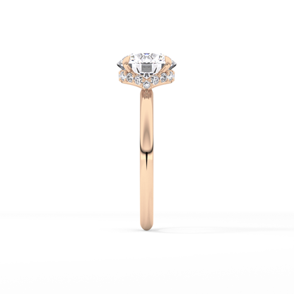 Round Hidden Halo Lab Grown Diamond Engagement Ring