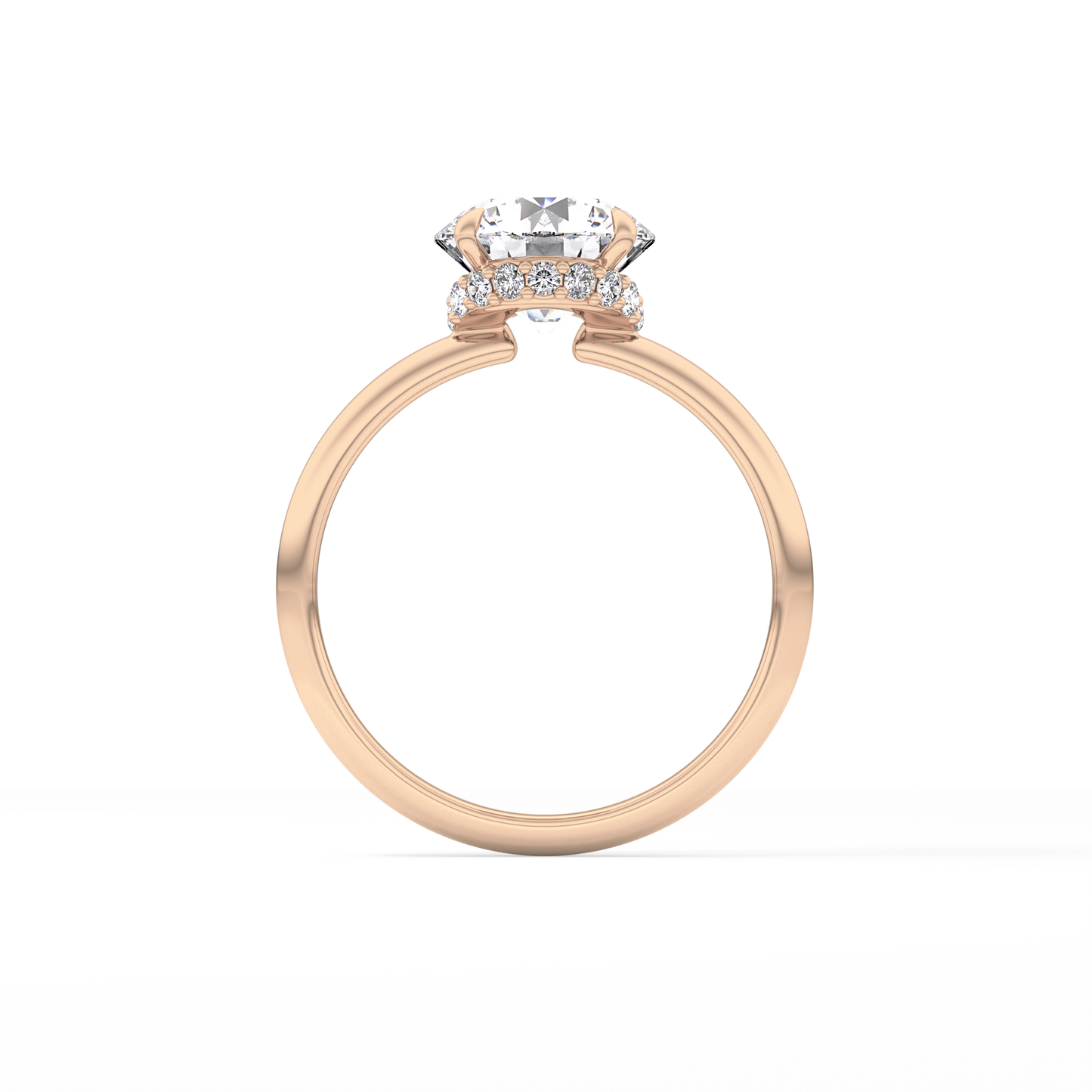 Round Hidden Halo Lab Grown Diamond Engagement Ring