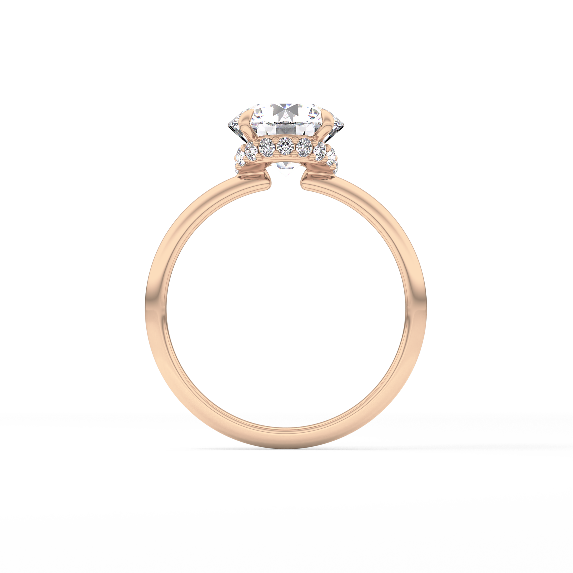 Round Hidden Halo Lab Grown Diamond Engagement Ring