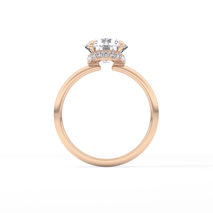 Round Hidden Halo Lab Grown Diamond Engagement Ring