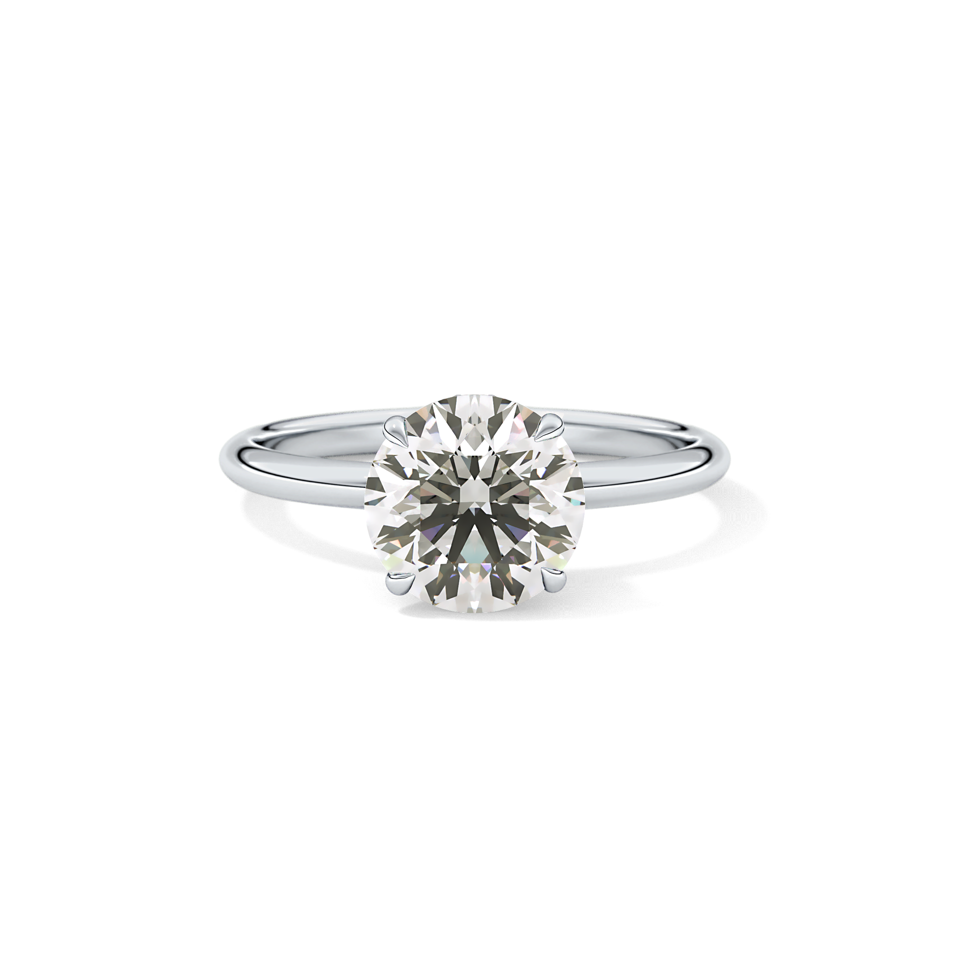 Round Hidden Halo Lab Grown Diamond Engagement Ring