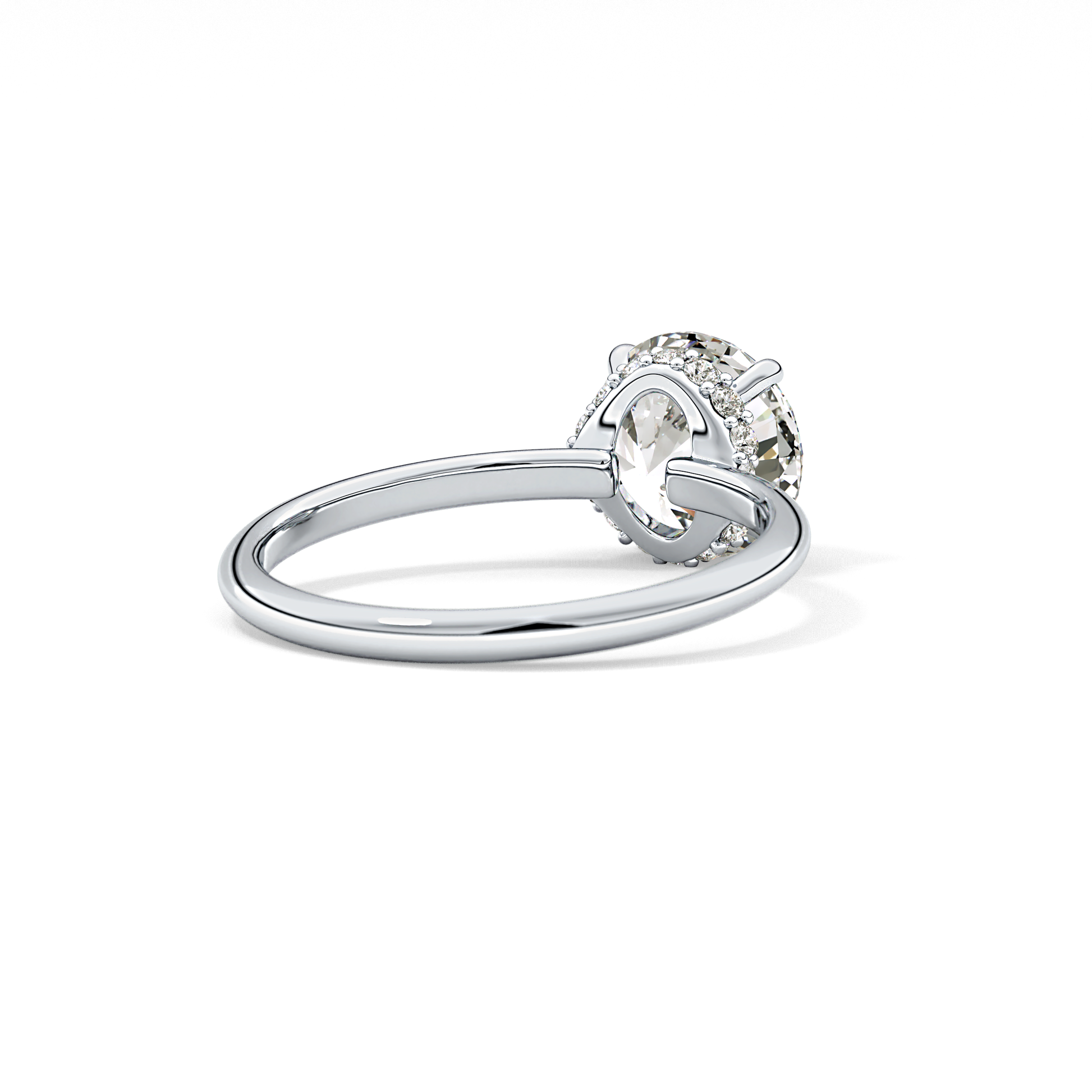 Round Hidden Halo Lab Grown Diamond Engagement Ring