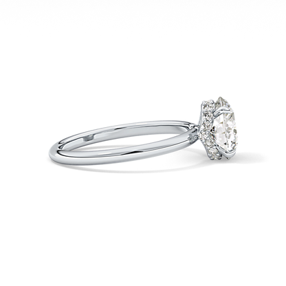 Round Hidden Halo Lab Grown Diamond Engagement Ring