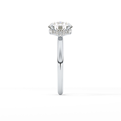 Round Hidden Halo Lab Grown Diamond Engagement Ring
