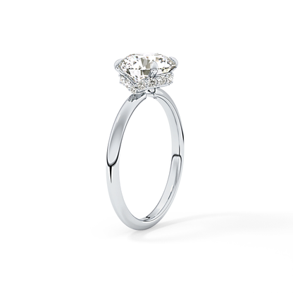 Round Hidden Halo Lab Grown Diamond Engagement Ring