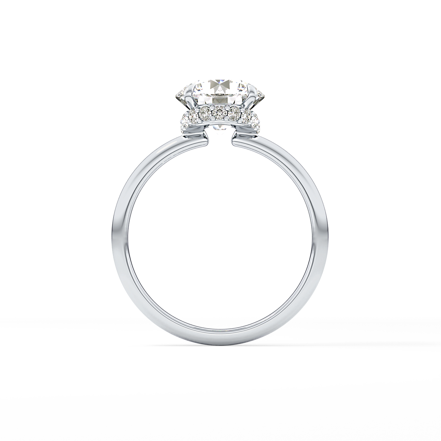 Round Hidden Halo Lab Grown Diamond Engagement Ring