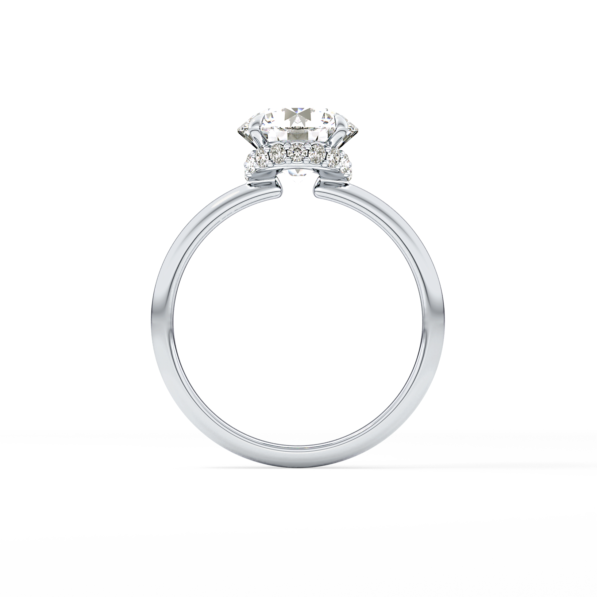Round Hidden Halo Lab Grown Diamond Engagement Ring